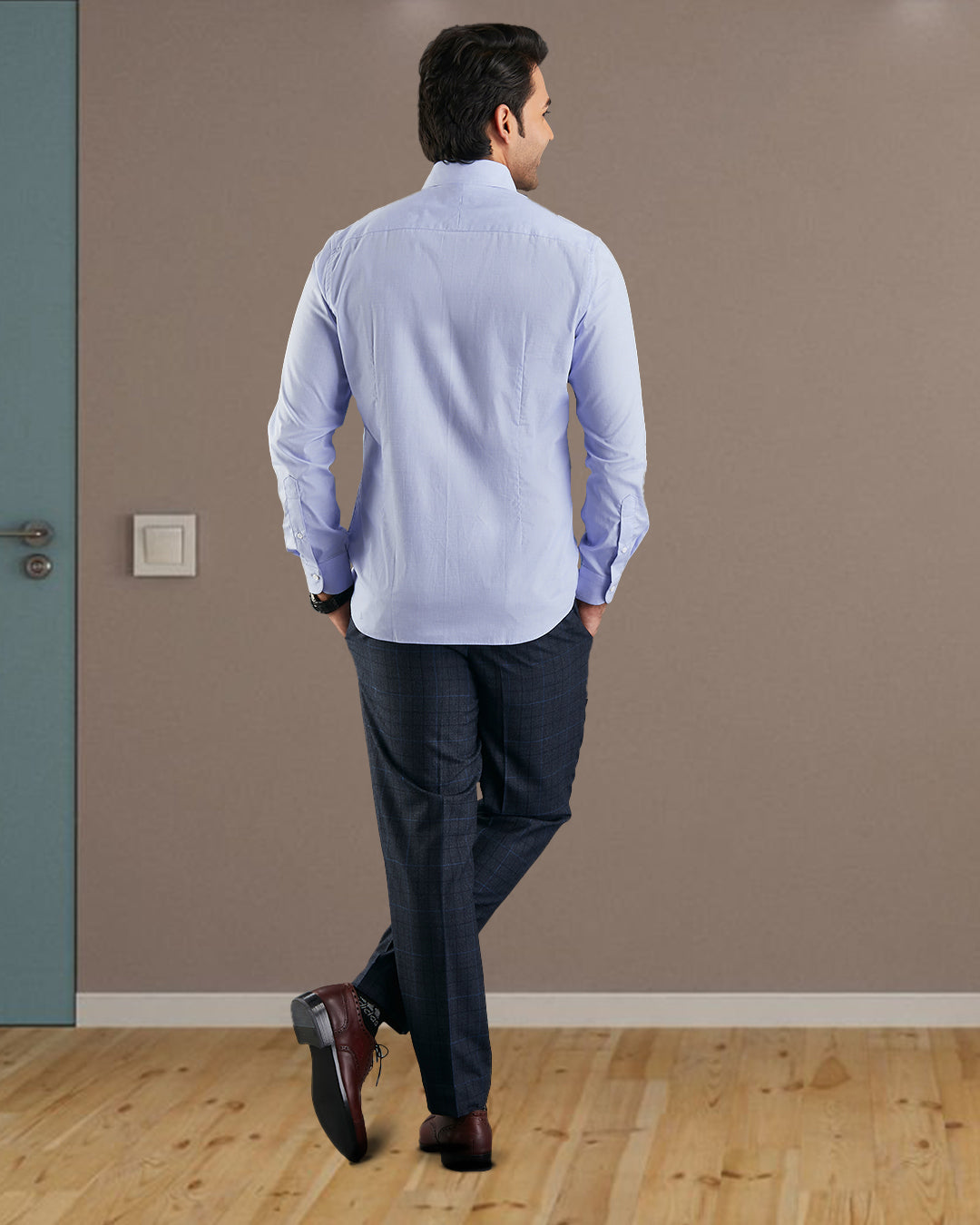 Business Pale Blue End On End Shirt