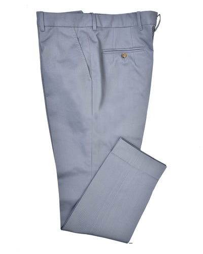 Chino en sergé gris argenté