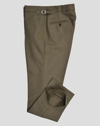 Dugdale Olivbeige Wollflanell-Anzughose