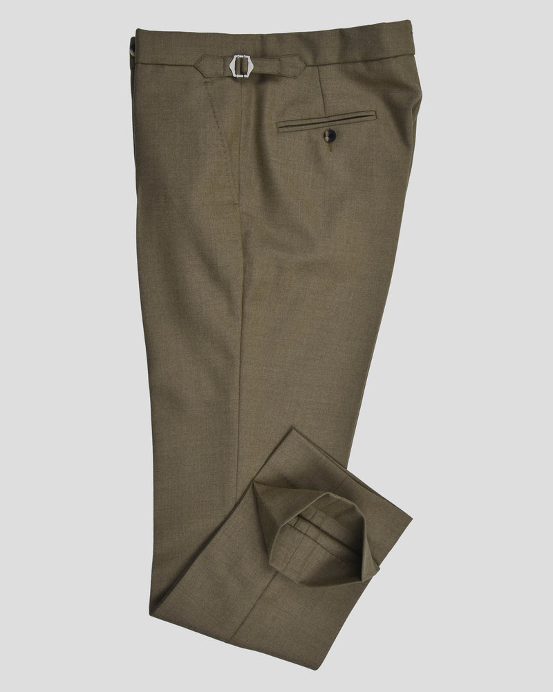 Dugdale Olivbeige Wollflanell-Anzughose
