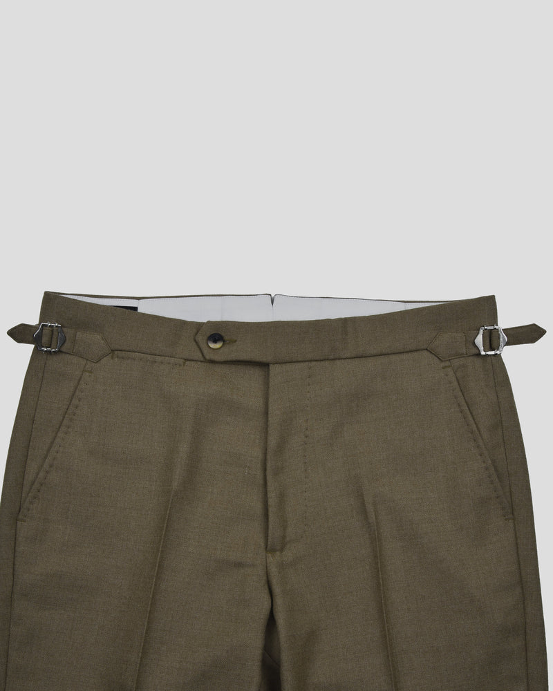 Dugdale Olivbeige Wollflanell-Anzughose