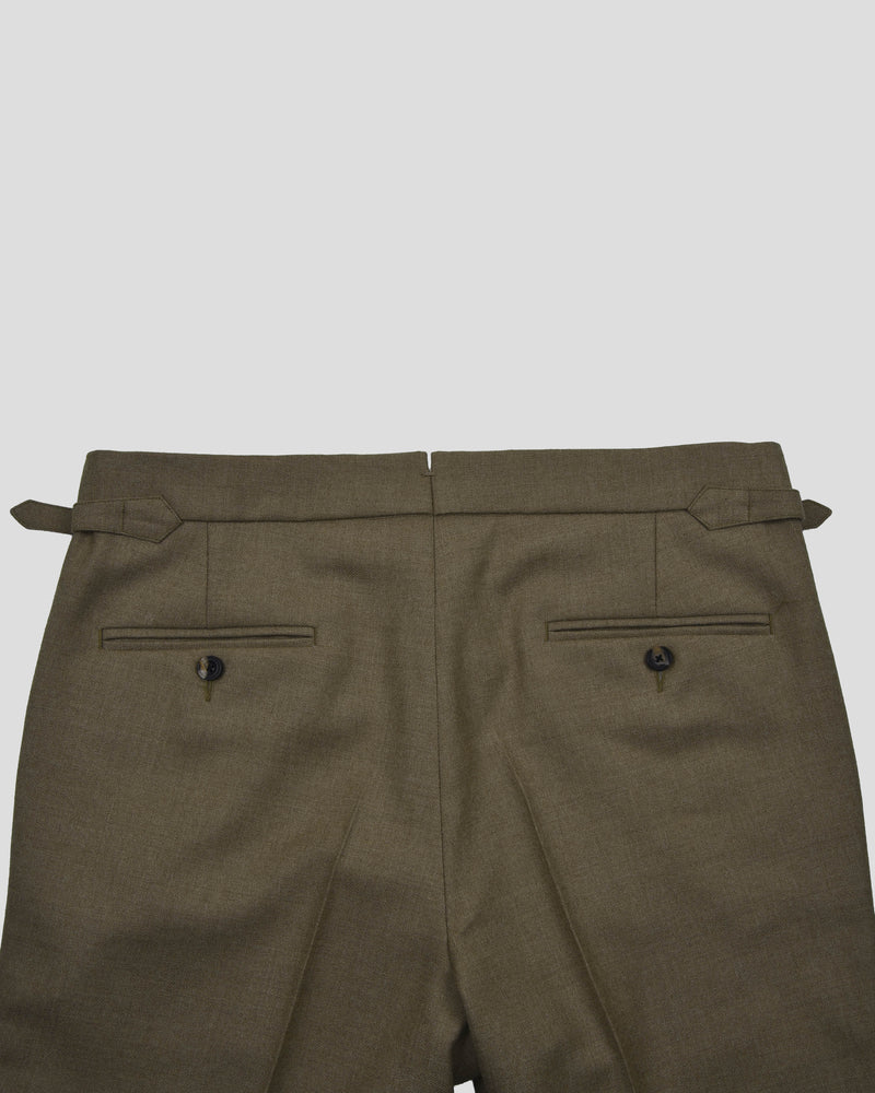 Dugdale Olivbeige Wollflanell-Anzughose