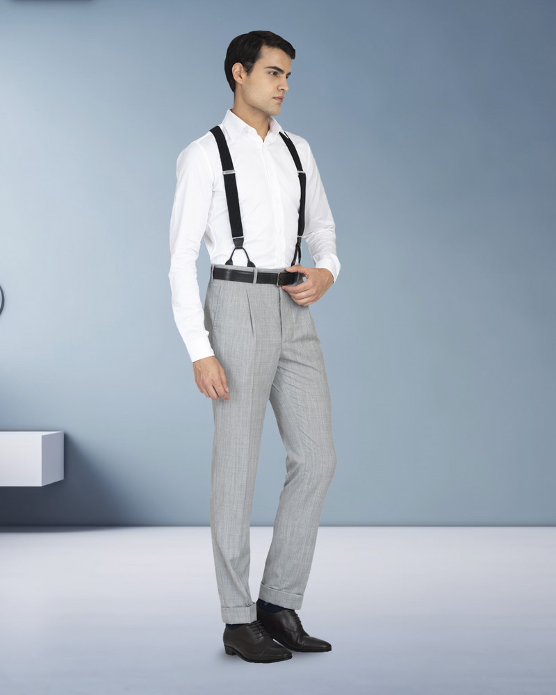 Waschbare graue Hose aus Wolle