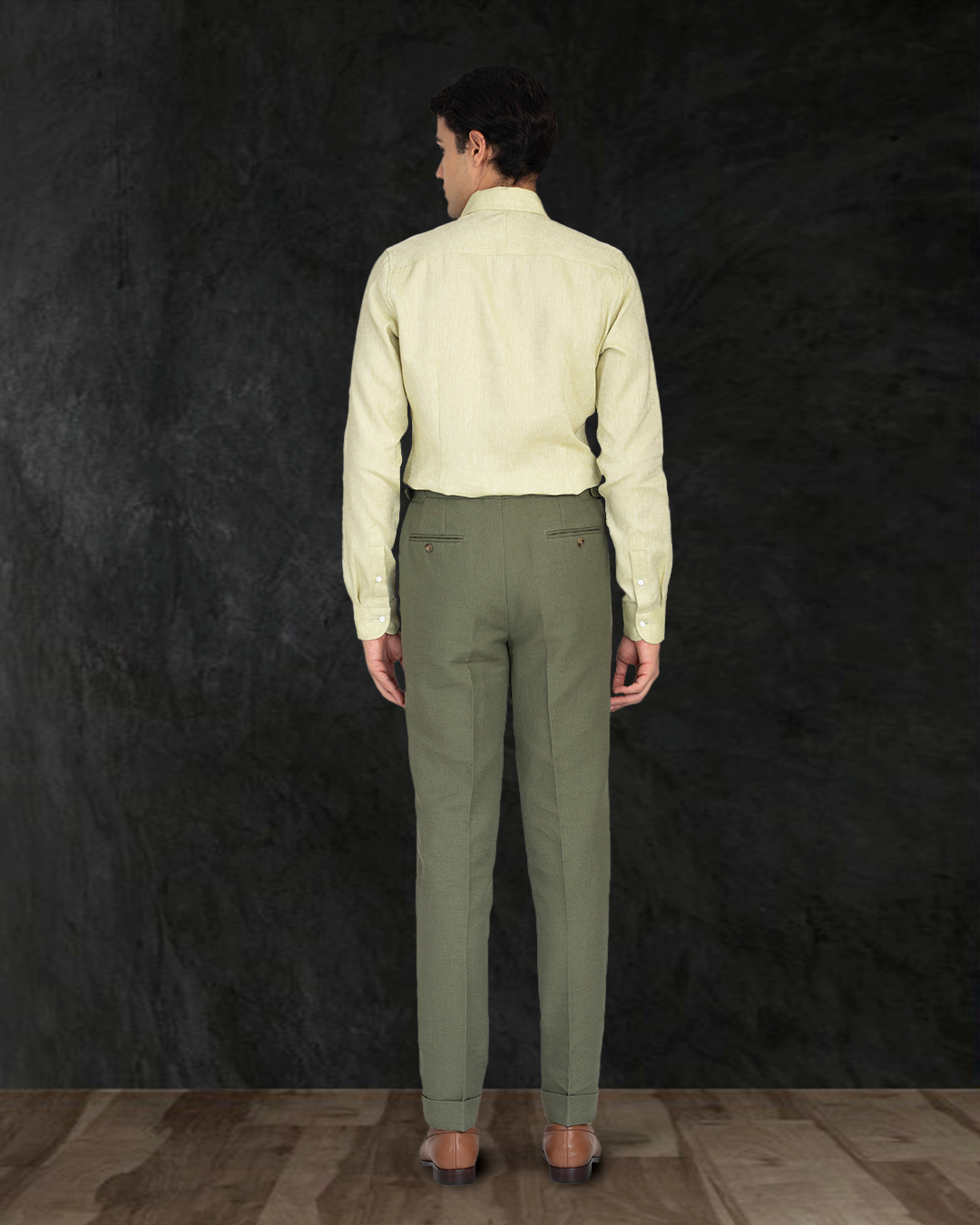 Linen Cotton Canvas: Olive Pant