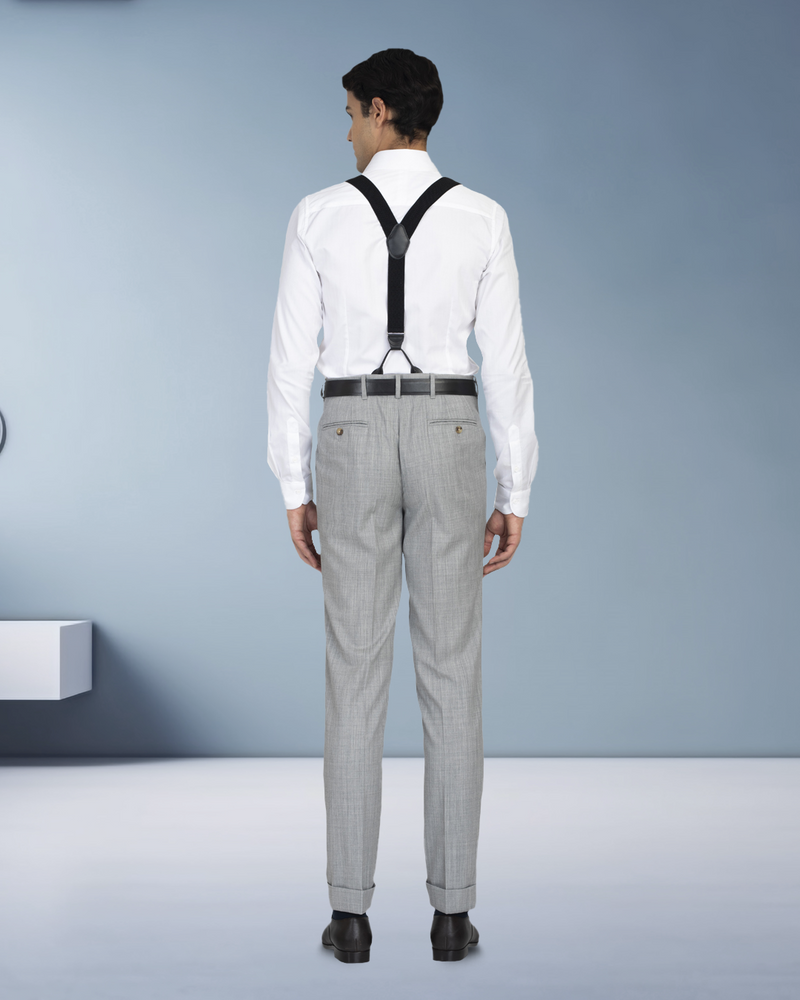 Waschbare graue Hose aus Wolle