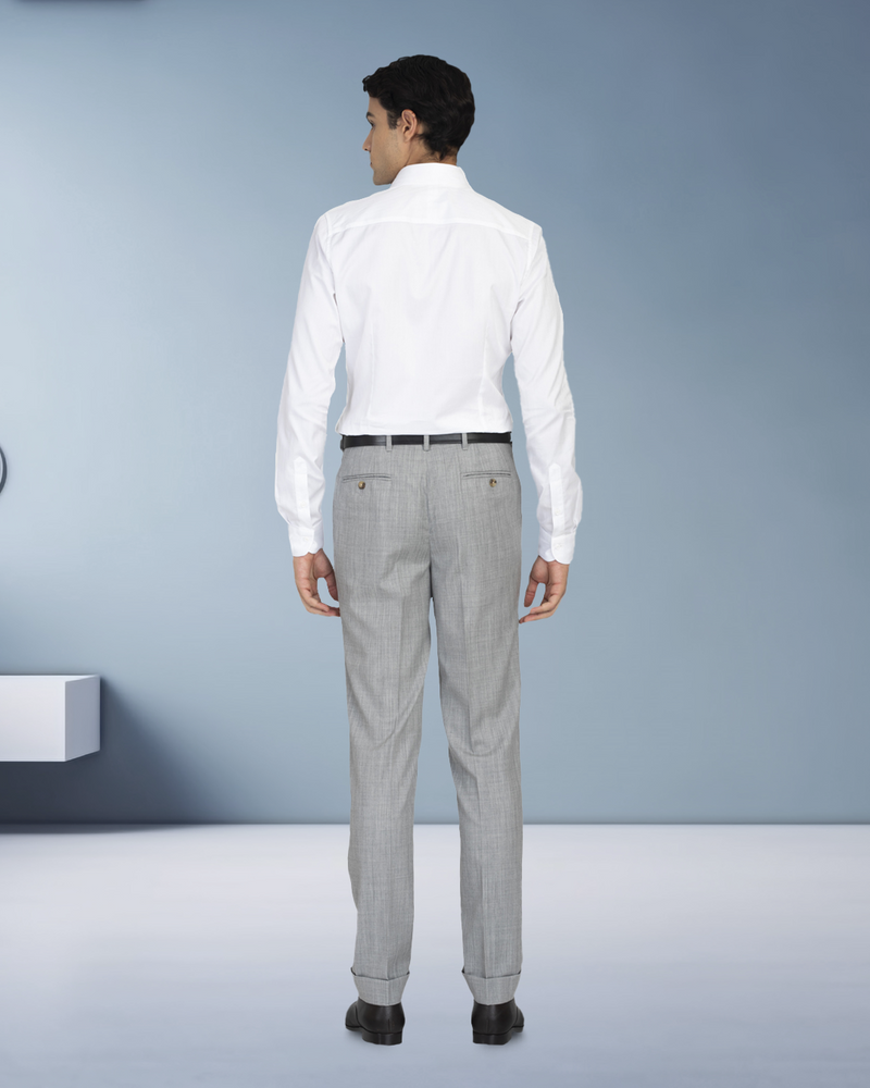 Waschbare graue Hose aus Wolle