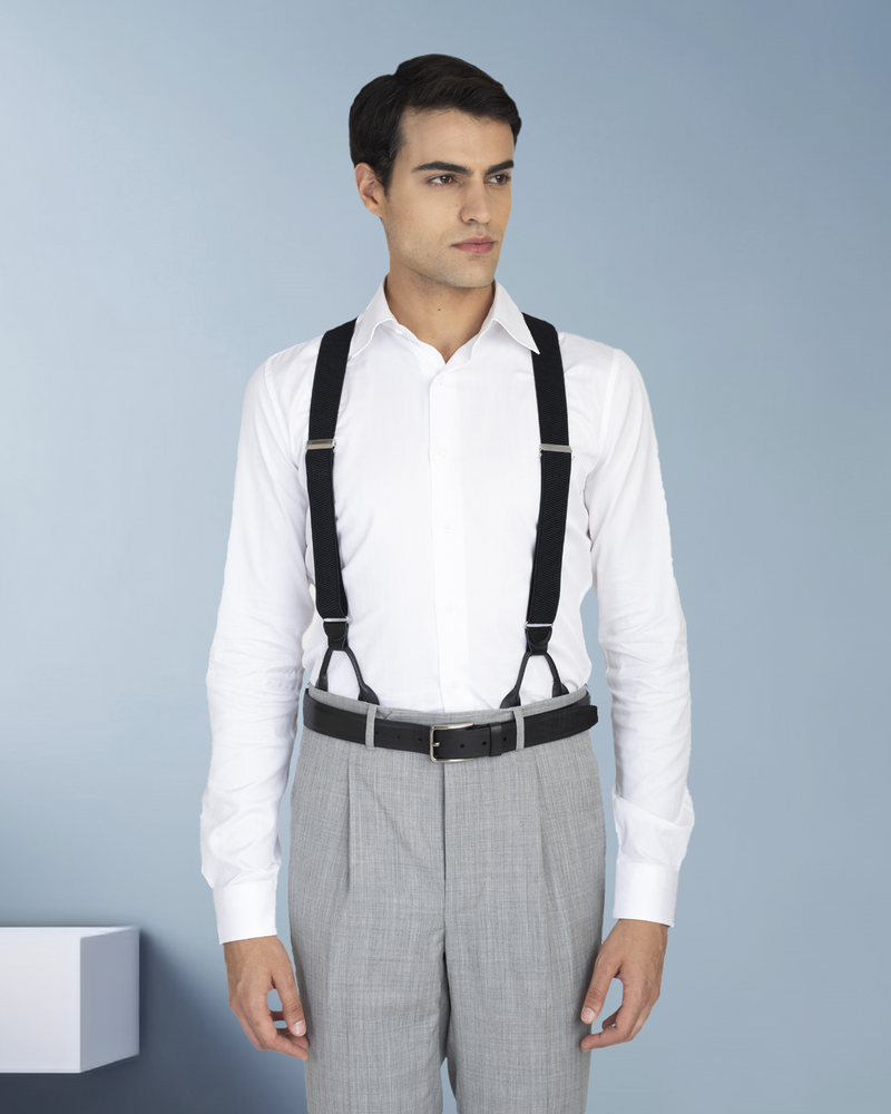 Waschbare graue Hose aus Wolle