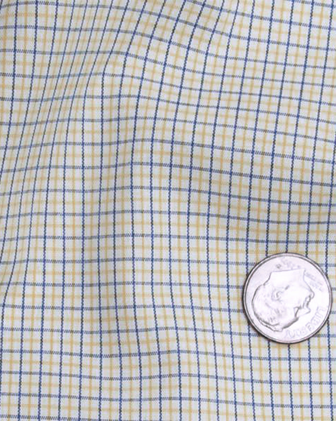 Blue Yellow Tattersall Checks On White Shirt