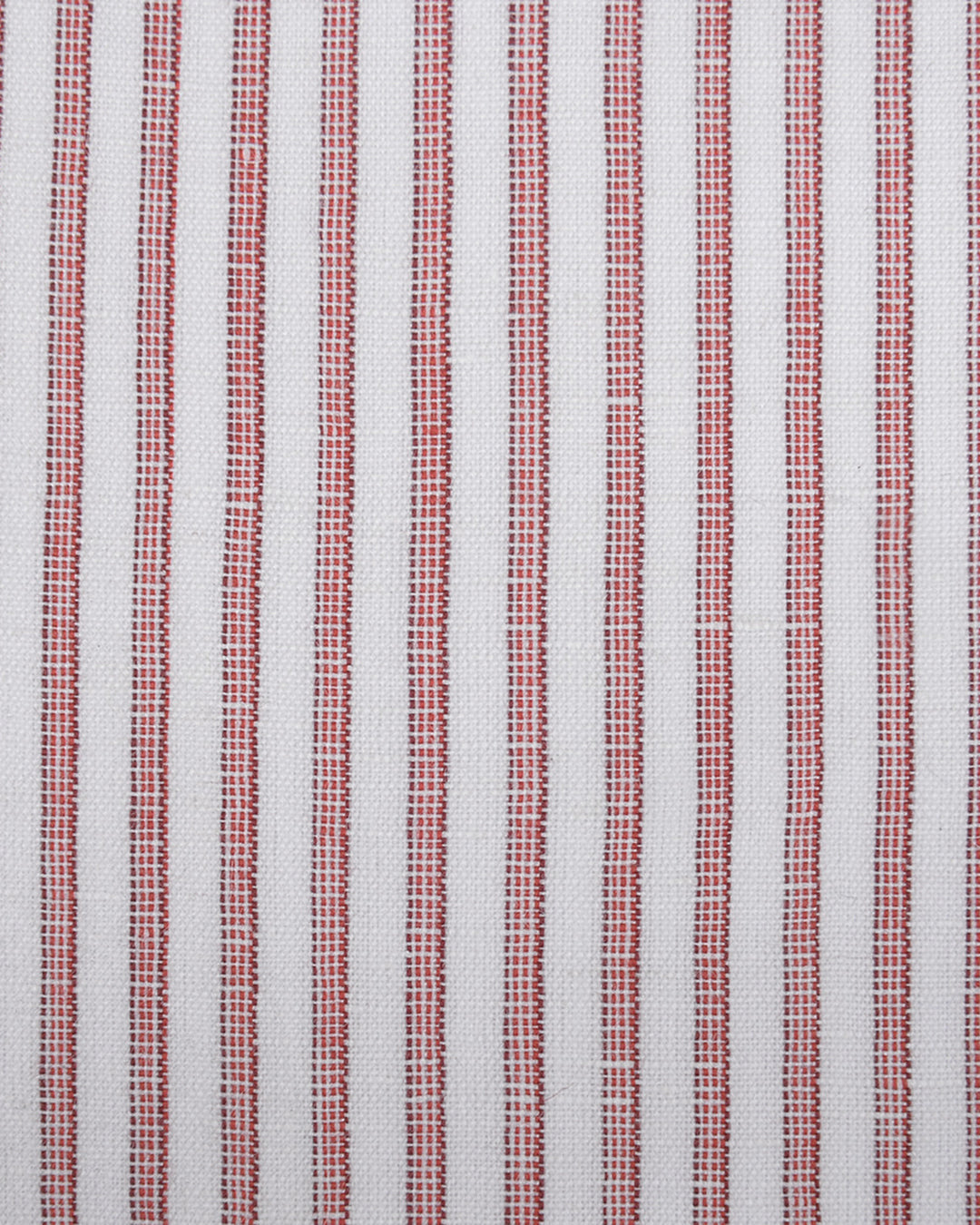 Cotton Linen: Red Candy Stripes On white