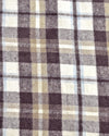 Flanell-Arbeitshemd aus braunem, hellbraunem, weißem Twill