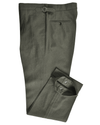Pantalon habillé en lin vert olive Fresco