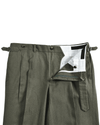 Pantalon habillé en lin vert olive Fresco
