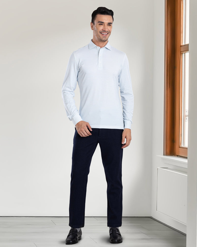 Marineblaue Woll-Chinohose