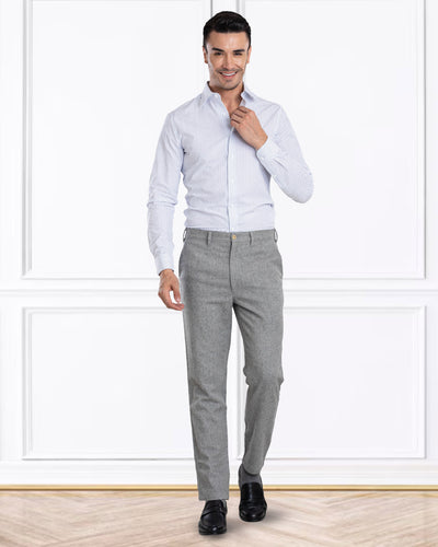 Graue Chinohose aus Wolle