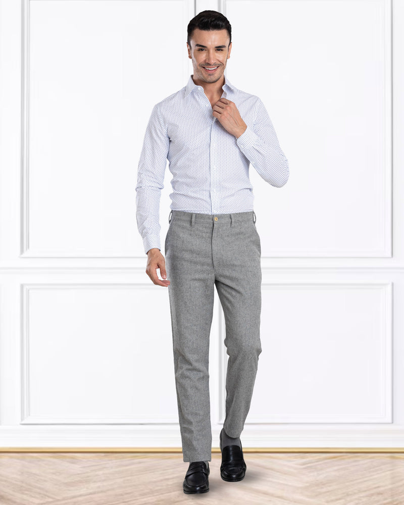 Graue Chinohose aus Wolle