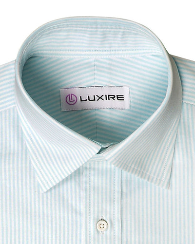 Himmelblaues Kleid Streifen Oxford