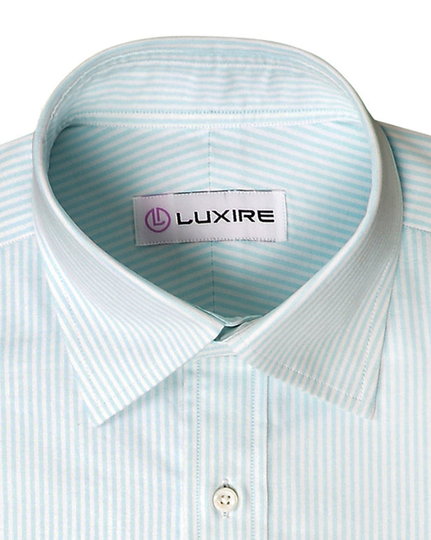 Himmelblaues Kleid Streifen Oxford