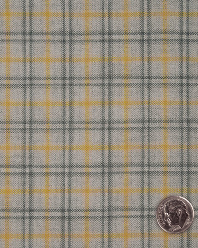 EThomas Tan Grey Tartan Plaid 130er Wolle