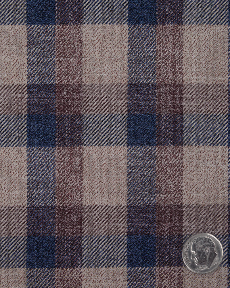 Ethomas Light Peach Blue Voilet Checks
