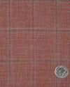 ETHomas Dark Salmon Pink Windowpane Checks