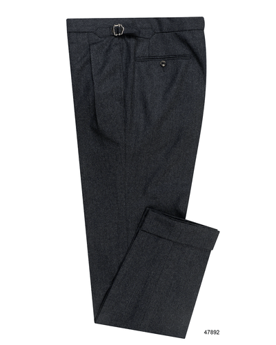 Vitale Barberis Canonico - Mittelgraue Flanellhose mit hoher Taille