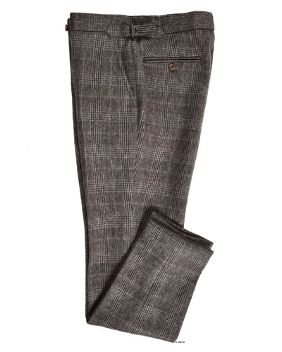 Flanelle à carreaux Prince de Galles marron d'Ethomas