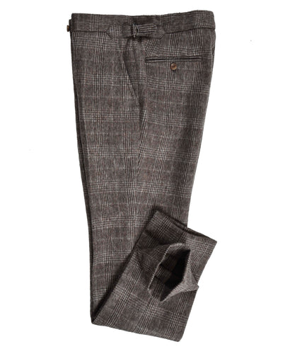 Flanelle à carreaux Prince de Galles marron d'Ethomas
