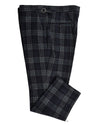 Pantalon à carreaux en laine bleu-vert Cerruti