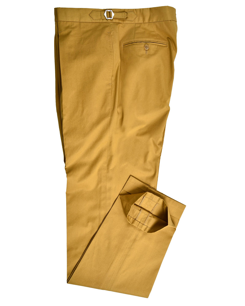 Pantalon en coton moutarde dorée