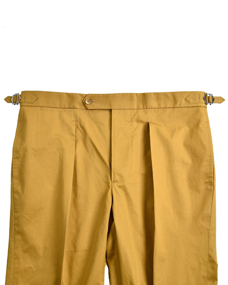 Pantalon en coton moutarde dorée