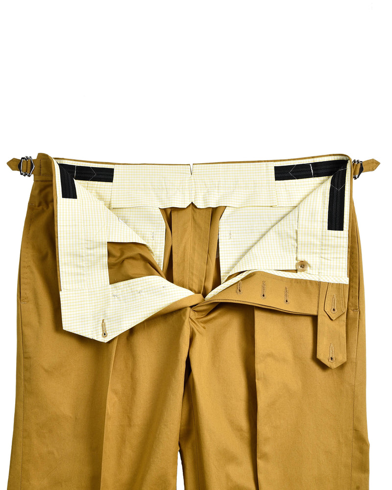 Pantalon en coton moutarde dorée