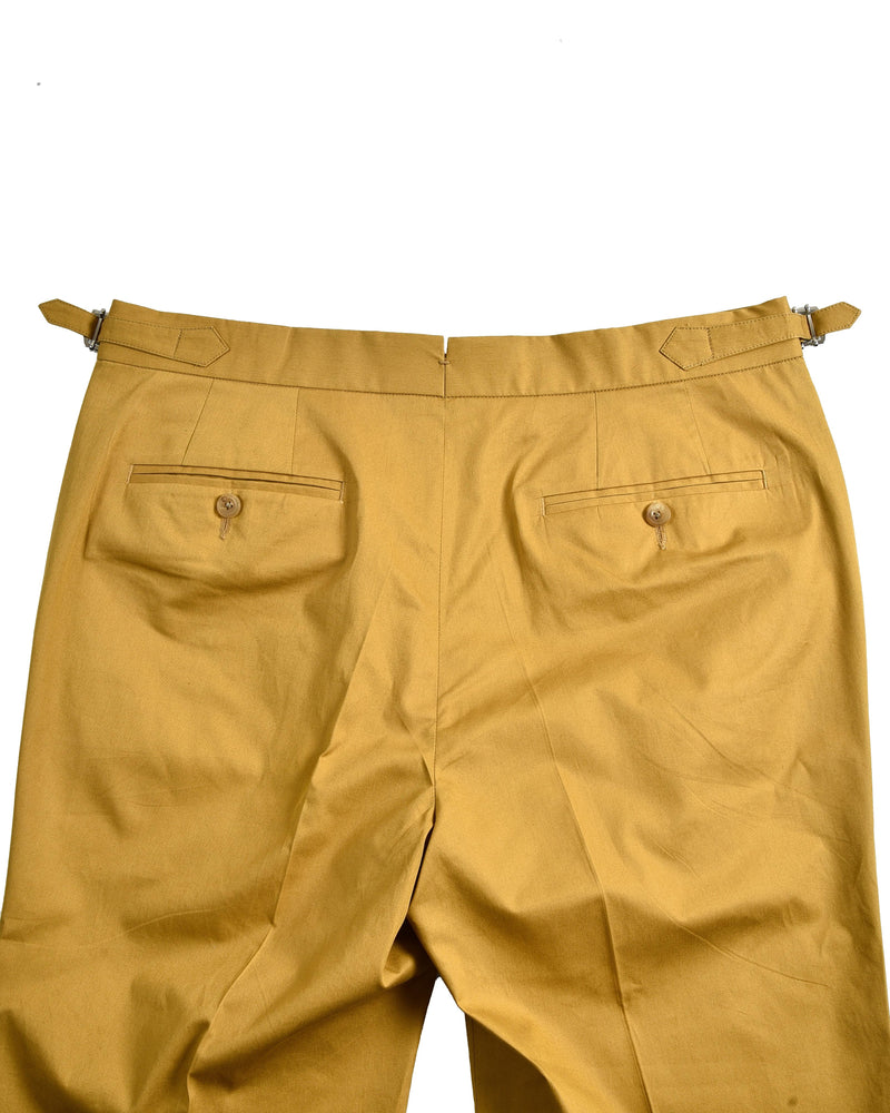 Pantalon en coton moutarde dorée
