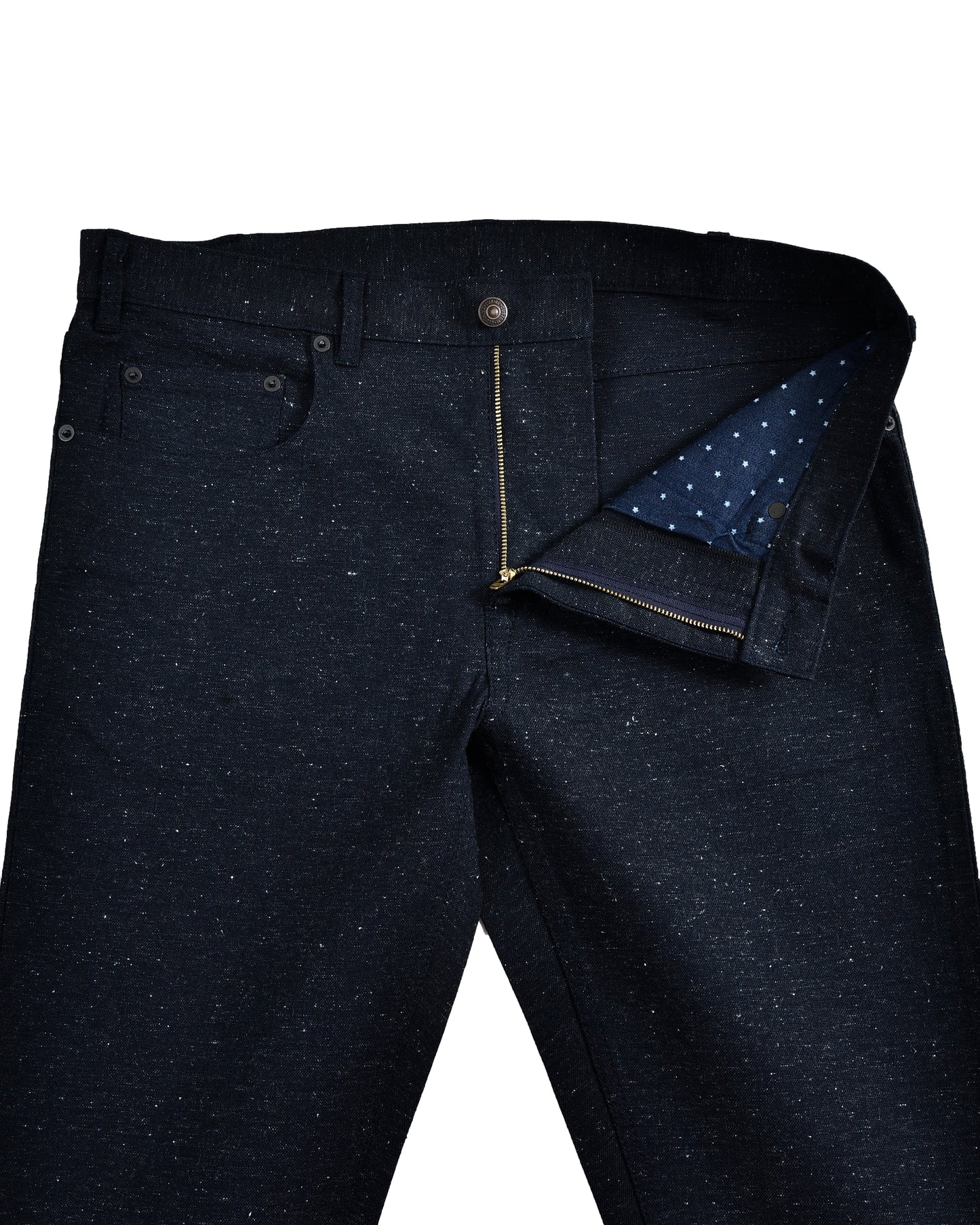 Denim: Marineblaue Stretch-Slub-Jeans