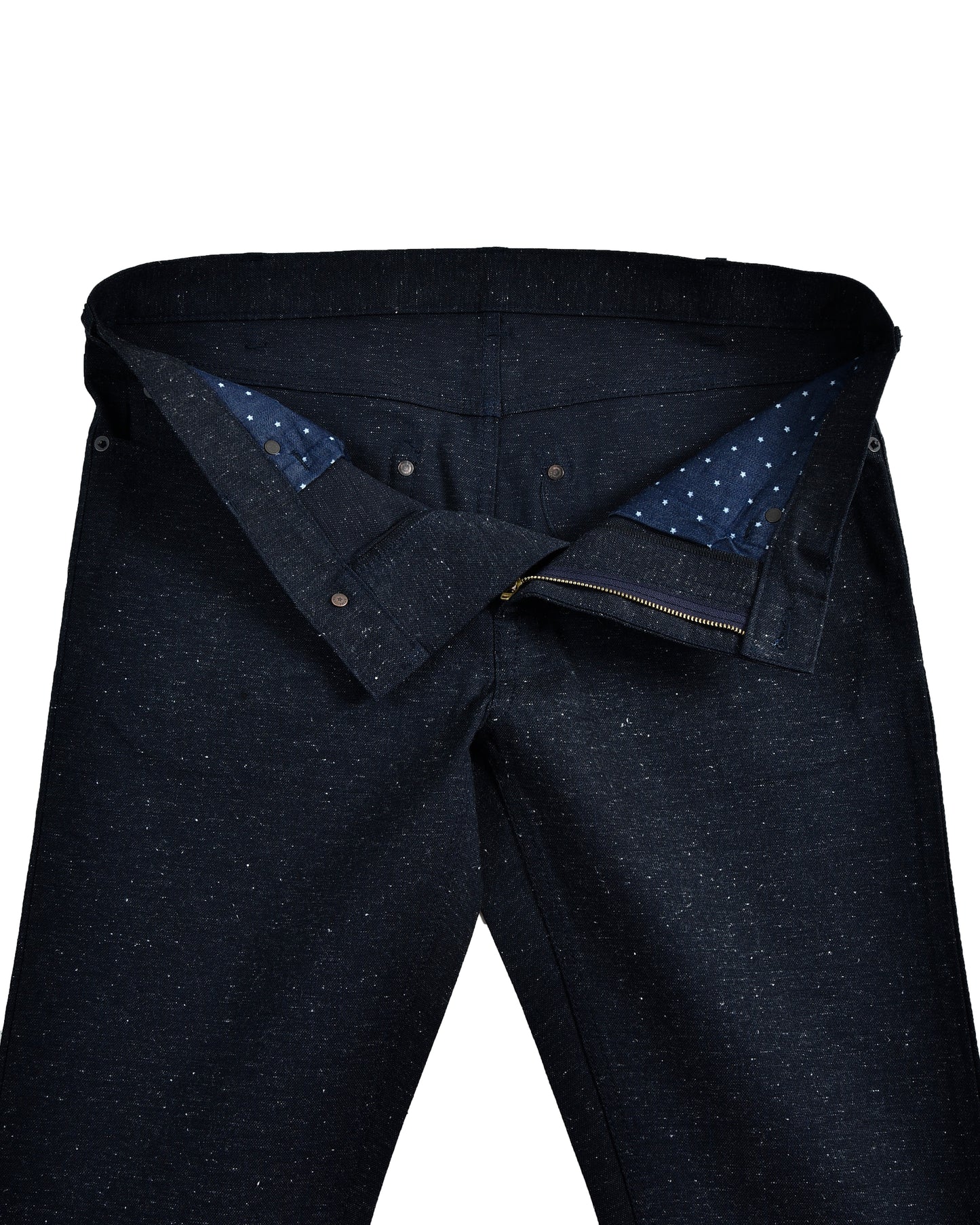 Denim: Marineblaue Stretch-Slub-Jeans