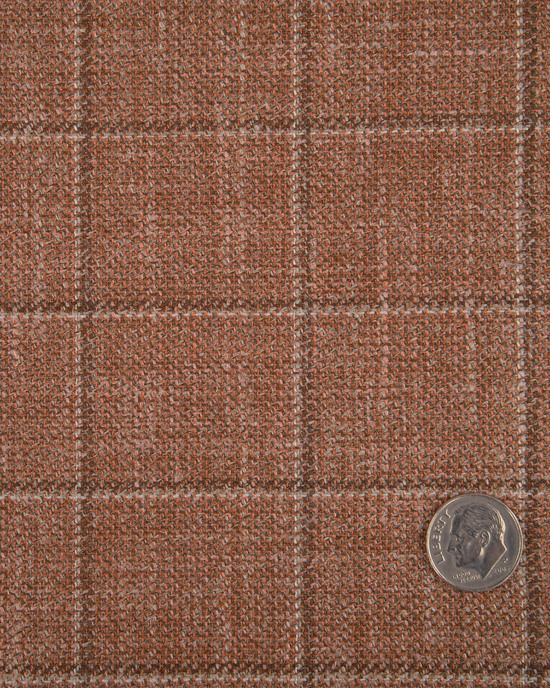Veste Ethomas à carreaux marron brique et blancs