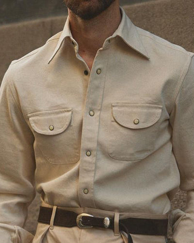 Chemise en sergé écru