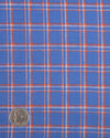 Linen: Orange White Cornflower Blue Tartan Checks