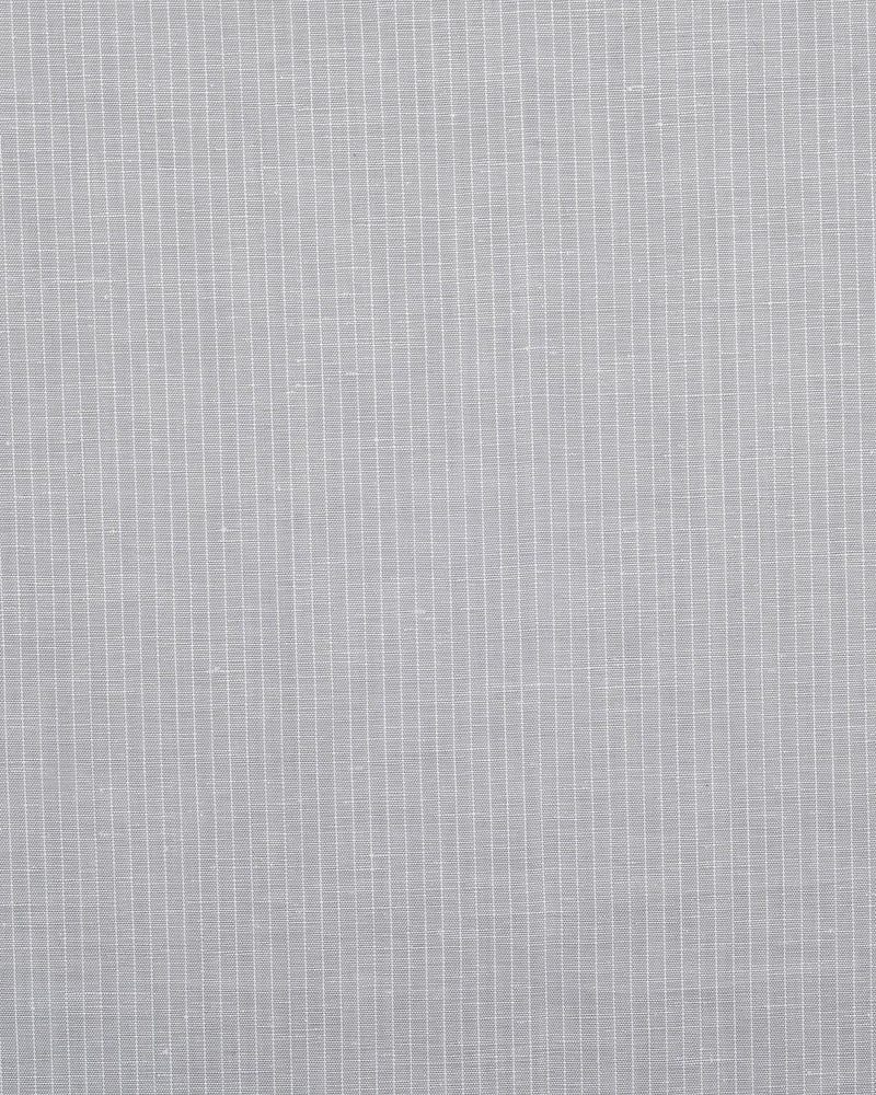 Cotton Linen: Grey Hairline Stripes On White