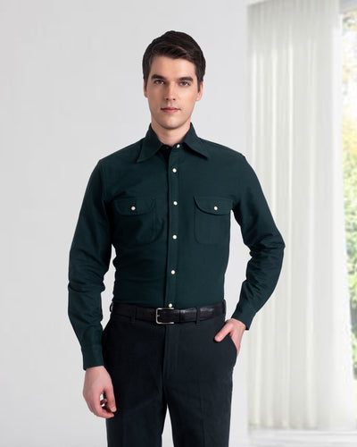 Chemise western Oxford verte