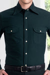 Chemise western Oxford verte