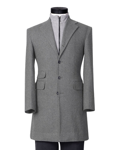 ETHomas Grey 15Oz Flannel Topcoat