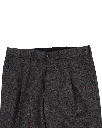 Holland &amp; Sherry Tweed Wolle Schwarz &amp; Grau mit Red Point Tweed Point Tweed