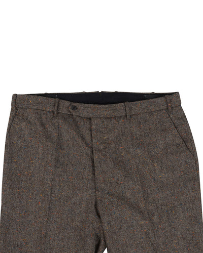 Holland &amp; Sherry Tweed Wool Multicolor Brown Tint - Pink Mit Blue Orange Point Tweed