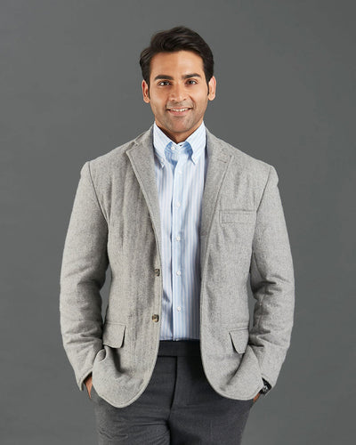 Veste en flanelle de laine grise