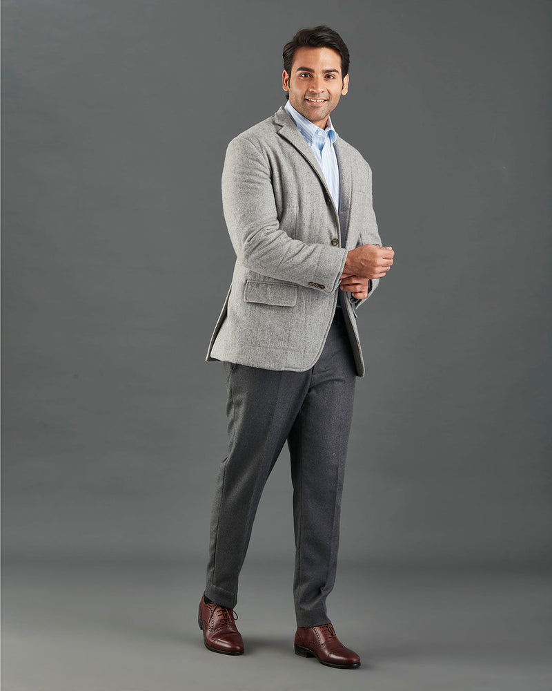 Veste en flanelle de laine grise