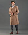 Drago 5% Cashmere 95% Wool: Fawn Flannel Over Coat