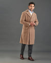 Drago 5% Cashmere 95% Wool: Fawn Flannel Over Coat