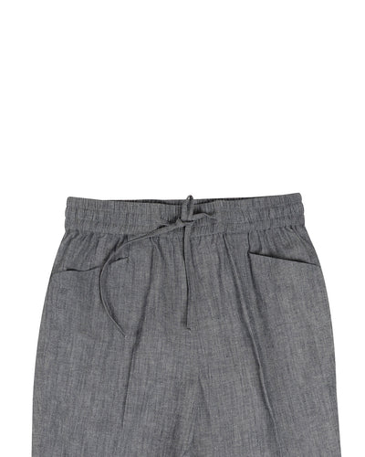 Chambrey aus dehnbarem Denim in Indigoblau