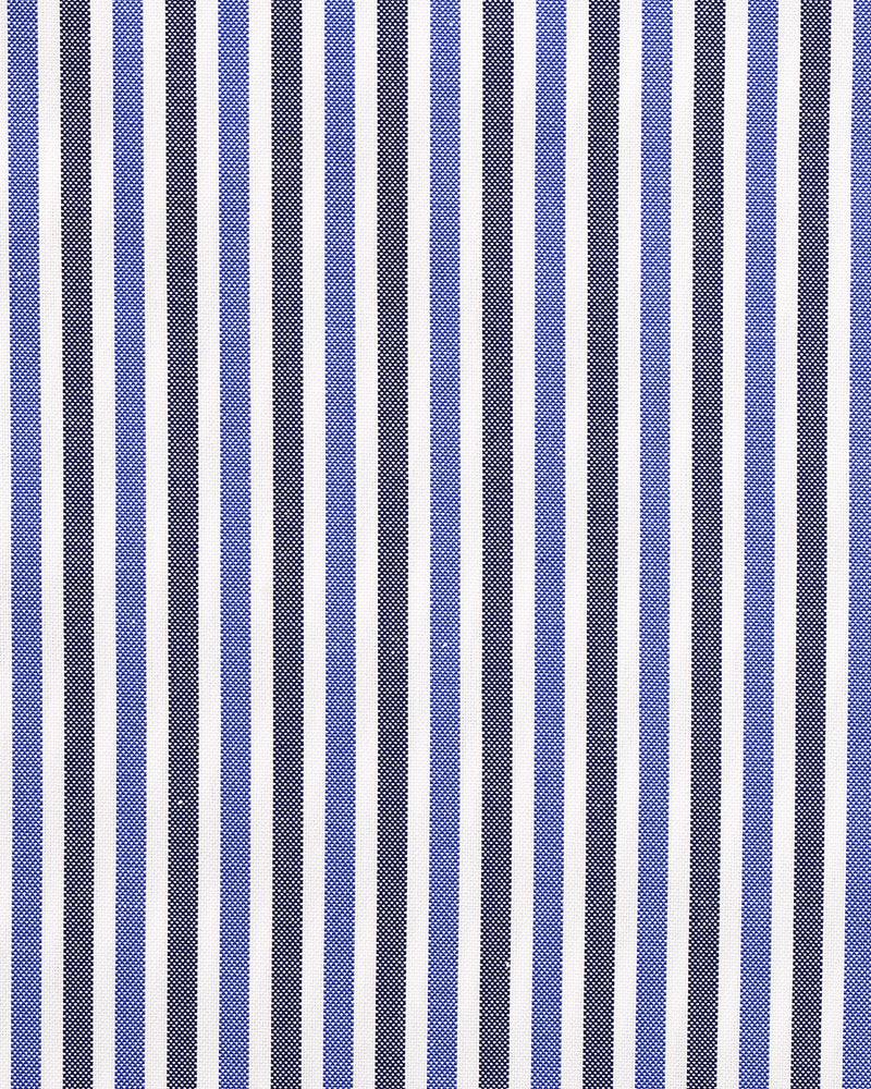 Brembana White Blue Candy Stripes Shirt