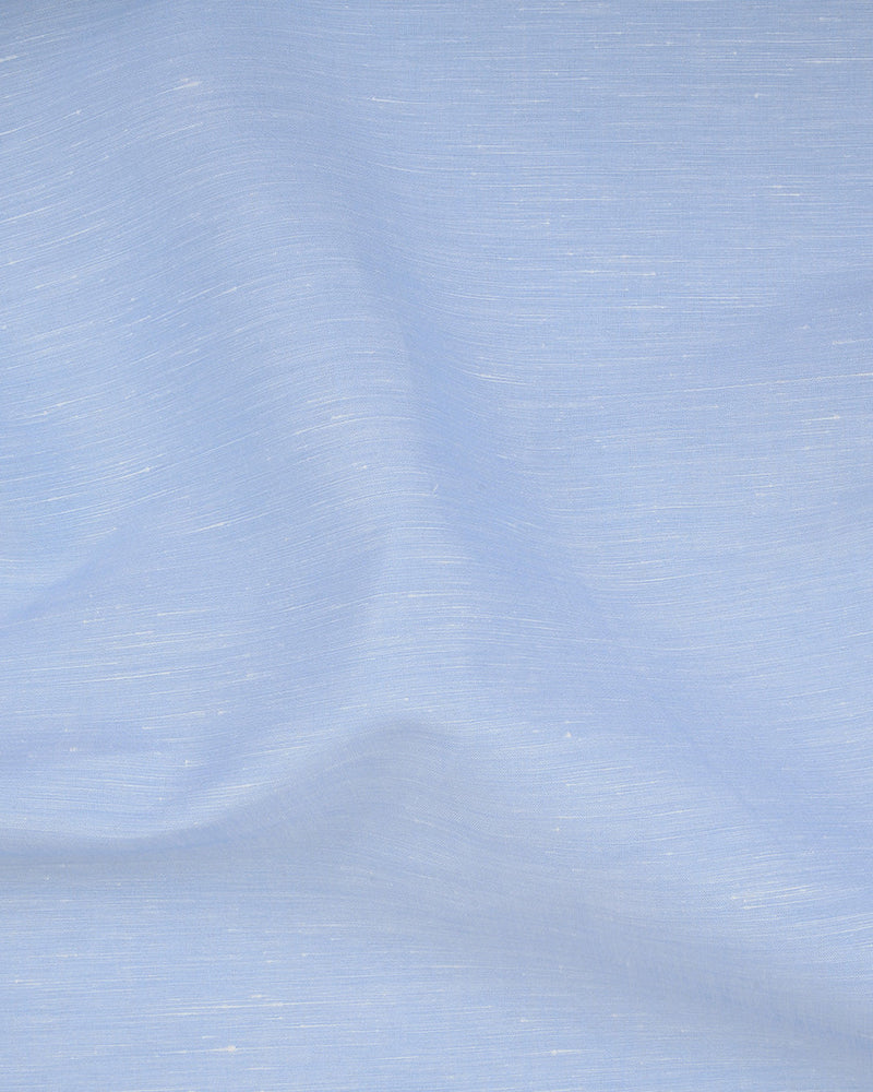 Carlo Riva: Linen-Cotton: Sky Blue Slub Chambray
